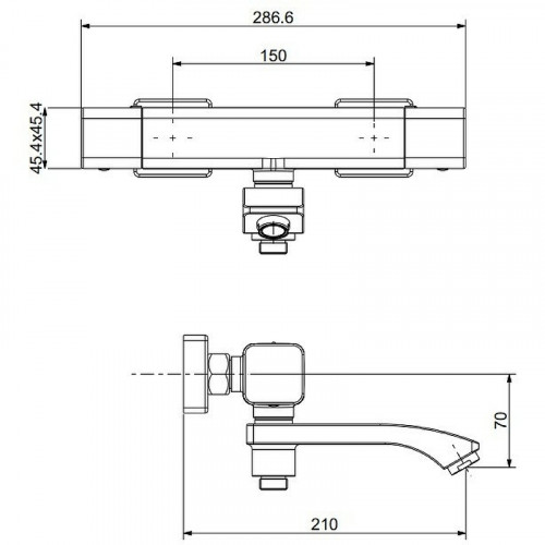 Смеситель для ванны Raglo R01.36 с термостатом Хром латунь на стену