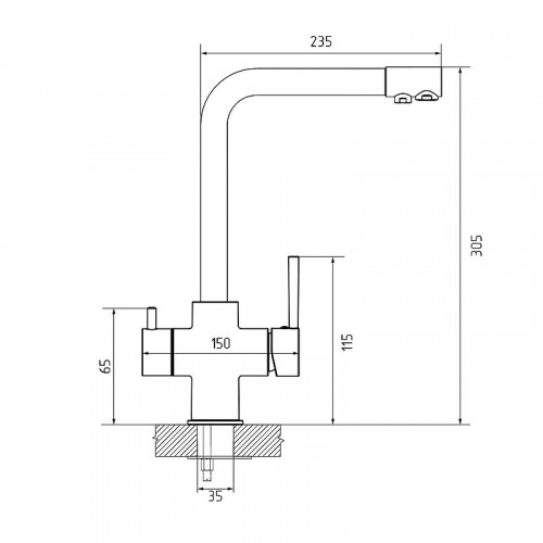 Смеситель для кухни GranFest GF-Z-5423 цвет Песочный