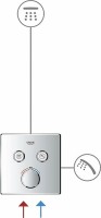 Смеситель для душа Grohe Grohtherm SmartControl 29119000 с термостатом Хром латунь встраиваемый