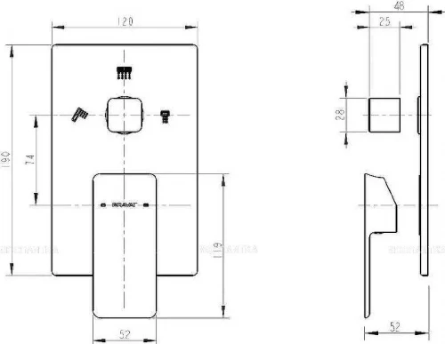 Смеситель для душа Bravat Phillis P69195C-ENG Хром