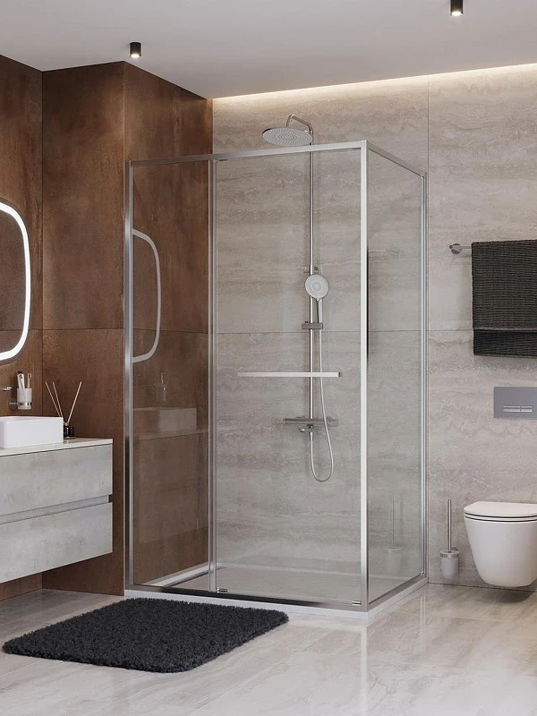 Душевой уголок Cezares Lux 110x100 LUX-AH-FS-11-110/100-C-CR профиль Хром стекло прозрачное