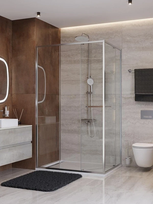 Душевой уголок Cezares Lux 110x100 LUX-AH-FS-11-110/100-C-CR профиль Хром стекло прозрачное