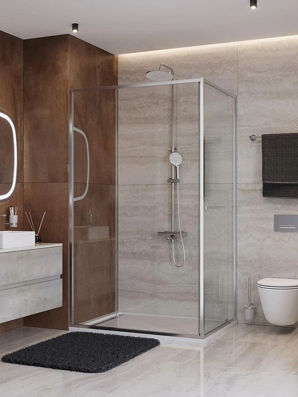 Душевой уголок Cezares Lux 110x100 LUX-AH-FS-11-110/100-C-CR профиль Хром стекло прозрачное