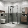 Душевой уголок Grossman Classic 160x70 120.K33.04.1670.21.00 профиль Черный матовый стекло прозрачное