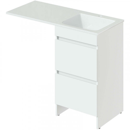 Раковина Orange 110 R ST-110RAR с местом под стиральную машину Белая искусственный камень (литьевой мрамор) полувстраиваемая, с местом под стиральную машину