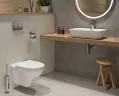 Комплект унитаза с инсталляцией Vitra Normus 9773B003-7201 с сиденьем Микролифт и Белой глянцевой клавишей смыва