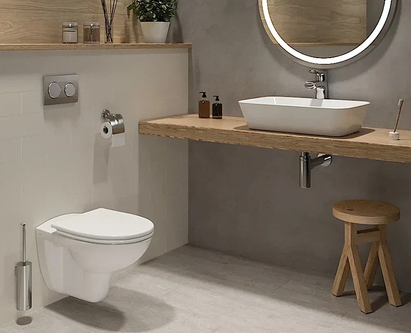 Комплект унитаза с инсталляцией Vitra Normus 9773B003-7201 с сиденьем Микролифт и Белой глянцевой клавишей смыва