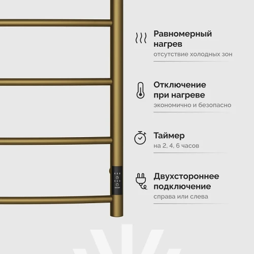 Электрический полотенцесушитель EWRIKA Деметра Д R 80×50 4657812410105 цвет Состаренная бронза