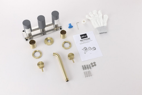 Смеситель для раковины Abber Wasser Kreis 316 AF81123BG-L цвет Золото брашированное