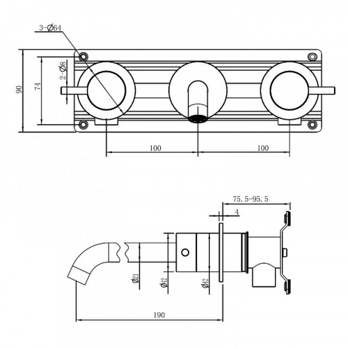 Смеситель для раковины Abber Wasser Kreis 316 AF81123BG-L цвет Золото брашированное