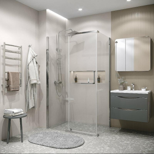 Душевой уголок Grossman Pragma 100х90 120.K33.03.1090.10.00 профиль Хром стекло прозрачное