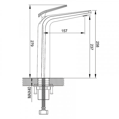 Смеситель для раковины Rose R39T R3911T Оружейная сталь латунь