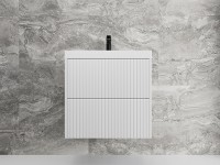 Тумба под раковину Style Line Стокгольм 60 ЛС-00002307 подвесная Белый рифленый софт МДФ / ЛДСП