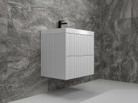 Тумба под раковину Style Line Стокгольм 60 ЛС-00002307 подвесная Белый рифленый софт МДФ / ЛДСП