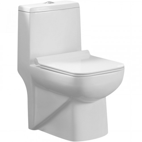 Унитаз моноблок Azario Zeno AZ-1169 с бачком и сиденьем Микролифт фаянс напольный