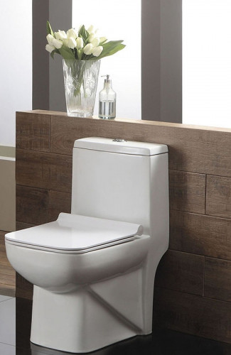 Унитаз моноблок Azario Zeno AZ-1169 с бачком и сиденьем Микролифт фаянс напольный