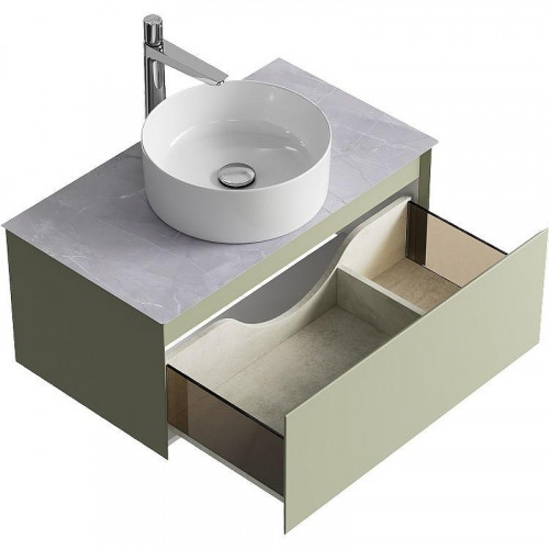 Тумба под раковину Aqwella Geometria 80 GE01081SH подвесная Шалфей зеленый