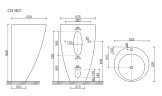 Раковина Ceramicanova Simple 55 CN1807 Белая фаянс напольный