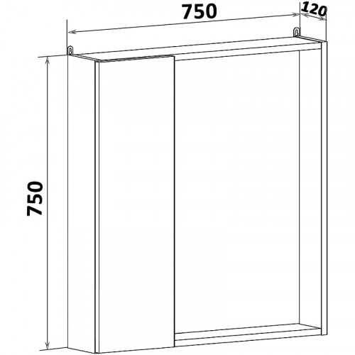 Зеркало со шкафом Runo Манхэттен 75 00-00001045 Белое МДФ / ЛДСП, стекло