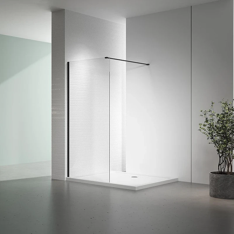 Душевая перегородка Veconi Korato KR-72B 120 KR72B-120-01-C7 профиль цвет Черный матовый стекло прозрачное