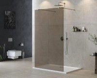 Душевая перегородка Cezares Liberta 120 LIBERTA-L-2-120-120-BR-Cr профиль Хром стекло бронзовое