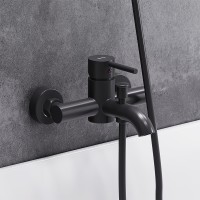 Смеситель для ванны Damixa Scandinavian Pure 361000300 Черный матовый латунь на стену
