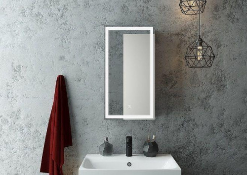 Зеркальный шкаф Art&amp;Max Tehno 35 L AM-Tec-350-650-1D-L-DS-F-Nero с подсветкой цвет Черный