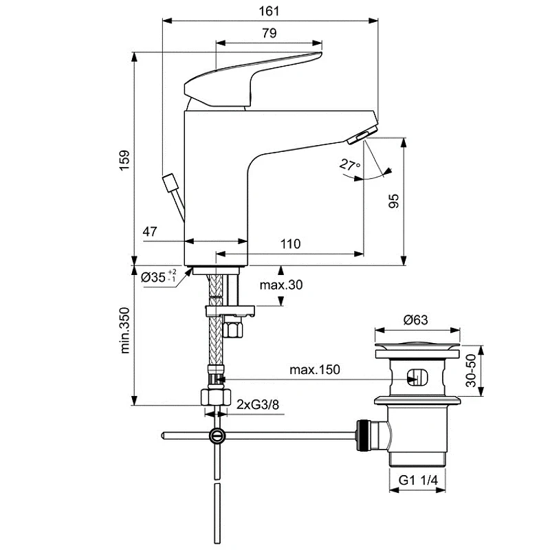 Комплект смесителей Ideal Standard Ceraflex BD001AA Хром