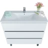 Тумба с раковиной SanVit Кубэ-3 90 kkube3090w Белая глянцевая МДФ / ЛДСП