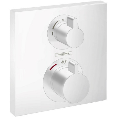 Смеситель для душа Hansgrohe Ecostat Square 15714700 с термостатом Белый матовый латунь встраиваемый