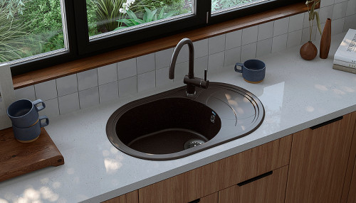 Смеситель для кухни Ulgran Classic U-021-344 Ультра-черный нержавеющая сталь