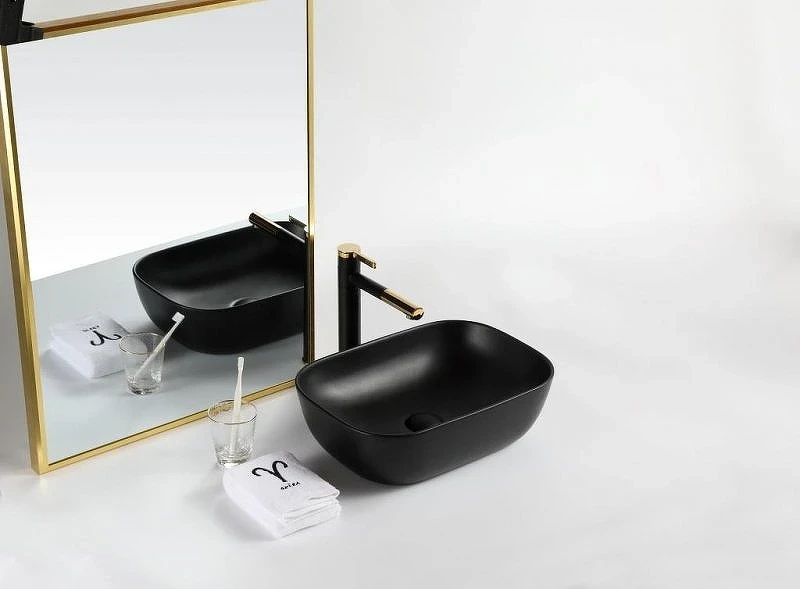 Раковина-чаша BelBagno 50 BB1302-H301 Черная матовая фаянс накладная