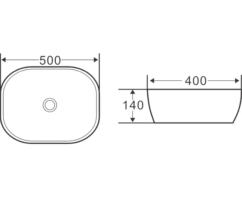 Раковина-чаша BelBagno 50 BB1302-H301 Черная матовая фаянс накладная