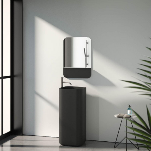 Зеркало Evoform Shadow 50х70 BY 0552 с металлической полочкой - Черный цвет