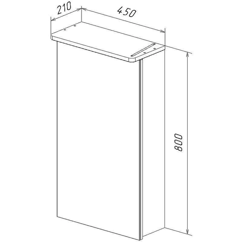 Зеркальный шкаф Lemark Zenon 45 LM45ZS-Z с подсветкой Белый глянец