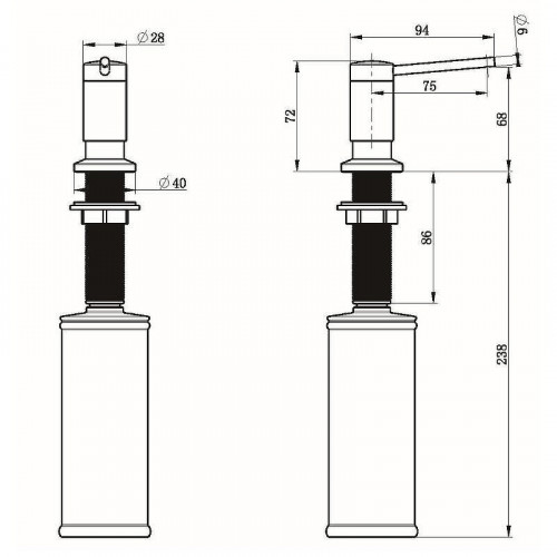 Дозатор для моющего средства Grandex Aqua Joy 9000263 цвет Графит