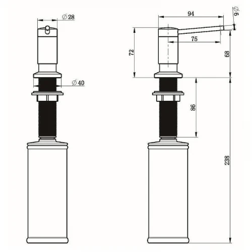 Дозатор для моющего средства Grandex Aqua Joy 9000263 цвет Графит