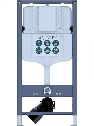 Комплект унитаза с инсталляцией Aquatek Set Aquatek Гелиос PNN-02 4в1 цвет Белый с сиденьем Микролифт и клавишей смыва цвет Хром глянцевый