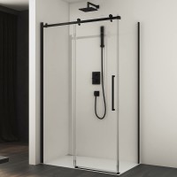 Душевой уголок Black&amp;White Stellar Wind S808 100х90 8089010 профиль Черный матовый стекло прозрачное