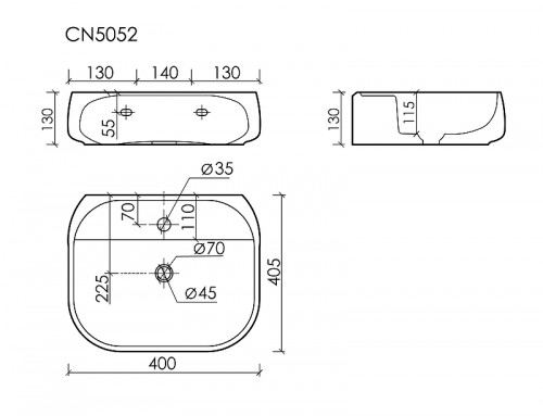 Раковина Ceramicanova Fonte 42 CN5052 цвет Белый