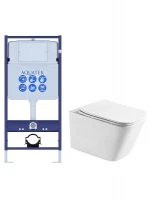 Комплект унитаза с инсталляцией Aquatek Set Aquatek Либра T цвет Белый с сиденьем Микролифт
