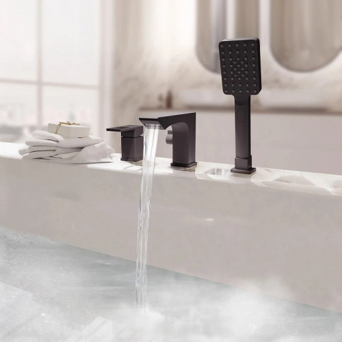 Смеситель на борт ванны ESKO Vela PB 355B Черный матовый латунь