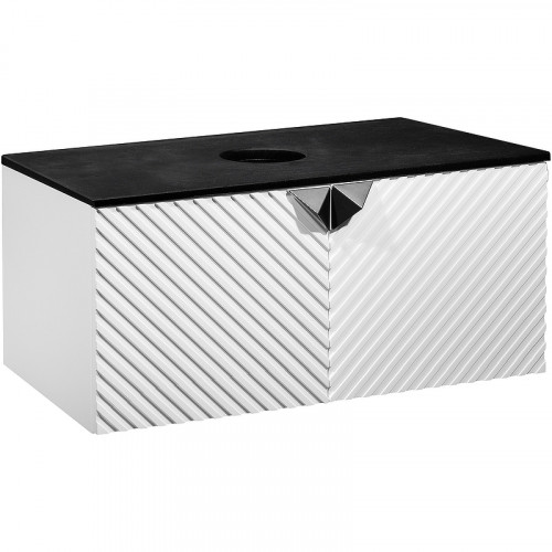 Тумба под раковину Runo Андорра 85 00-00002018 подвесная Белая матовая Черная МДФ / ЛДСП