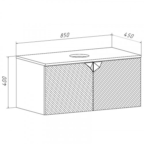 Тумба под раковину Runo Андорра 85 00-00002018 подвесная Белая матовая Черная МДФ / ЛДСП