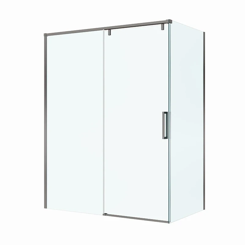 Душевой уголок BelBagno Soft Close-1 160x100 SOFT_CLOSE-1-AH-1-160/100-C-GM профиль Оружейная сталь стекло прозрачное