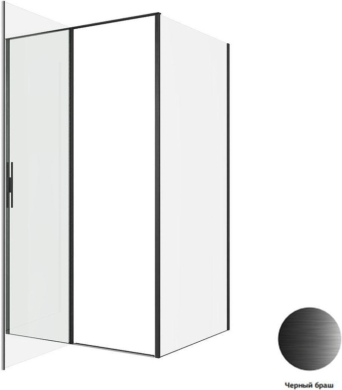 Душевой уголок Allen Brau Priority 120x80 3.31009.BBA+3.31015.BBA цвет профиля Черный браш стекло прозрачное