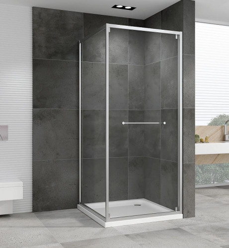 Душевой уголок Abber Schwarzer Diamant 90x90 AG0A090 профиль Хром стекло прозрачное