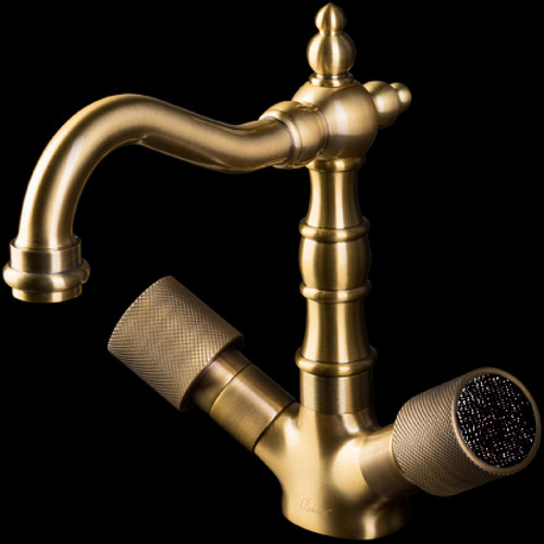 Смеситель для раковины Boheme Royal Cristal 312-Royal/CRSTBlack Бронза латунь