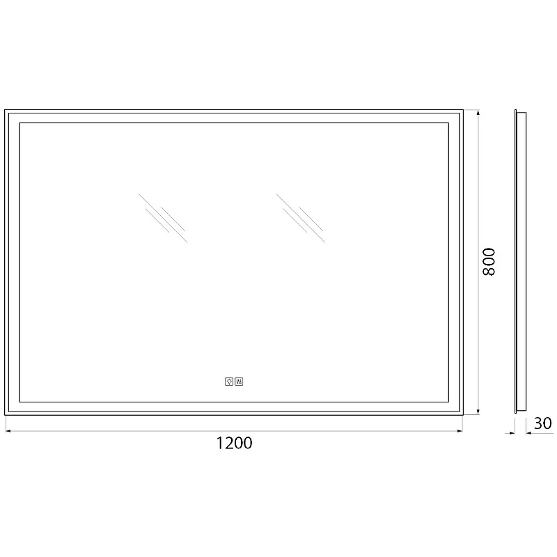 Зеркало BelBagno SPC-GRT-1200-800-LED-TCH-WARM с подсветкой с подогревом с сенсорным выключателем стекло