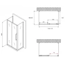 Душевой уголок Abber Schwarzer Diamant 110x60 AG30110H-S60-S60 профиль Хром стекло прозрачное